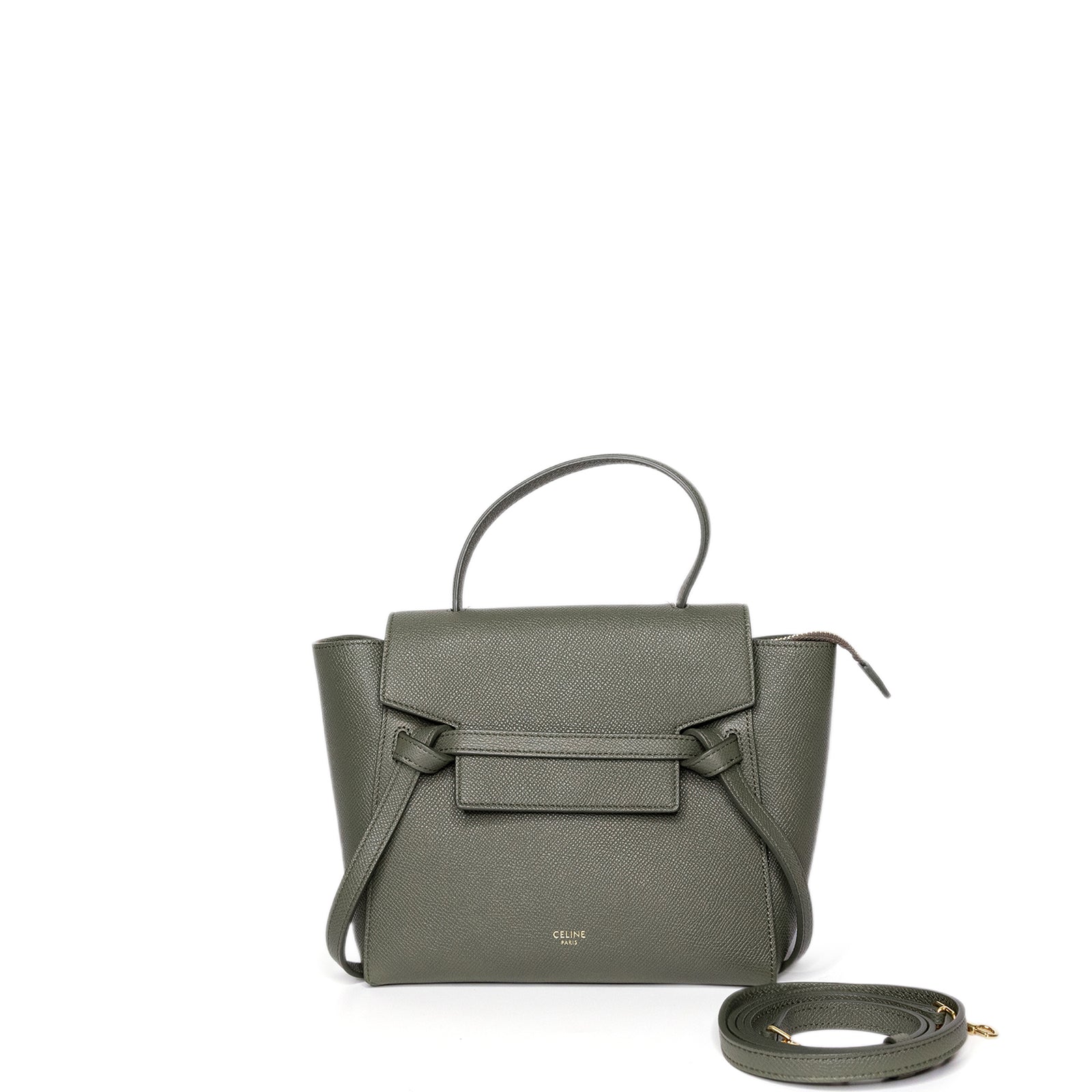 CELINE BELT BAG NANO OLIVE GREEN GHW