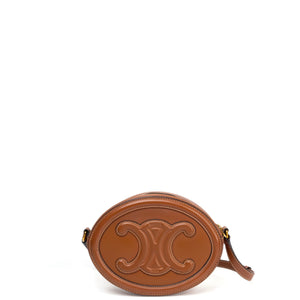 CELINE OVAL BAG TRIOMPHE SMOOTH CALFSKIN TAN GHW