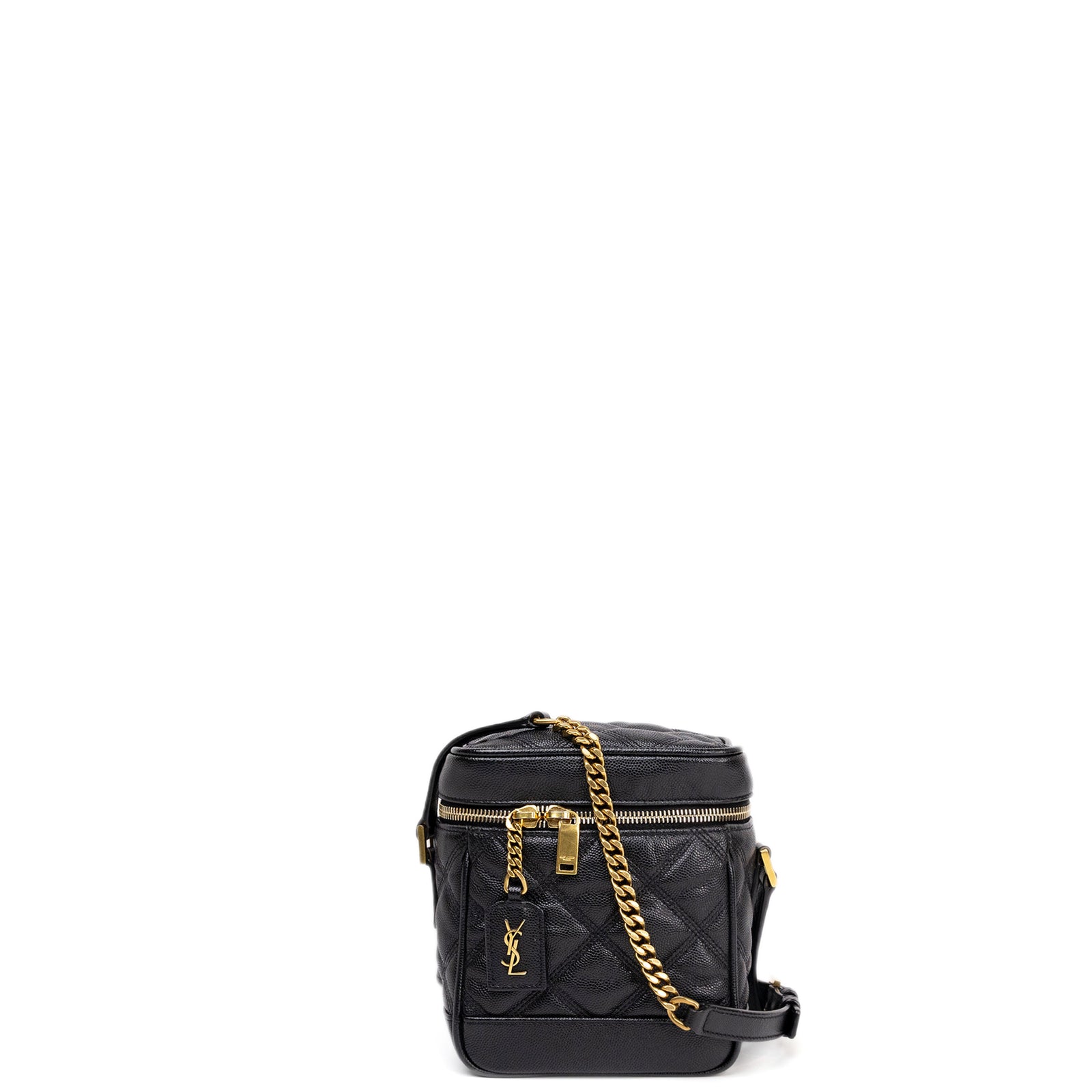 SAINT LAURENT 80'S VANITY BAG BLACK CALFSKIN GHW