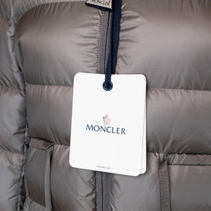 MONCLER BANNEC LONG PUFFER JACKET GREY SIZE 1