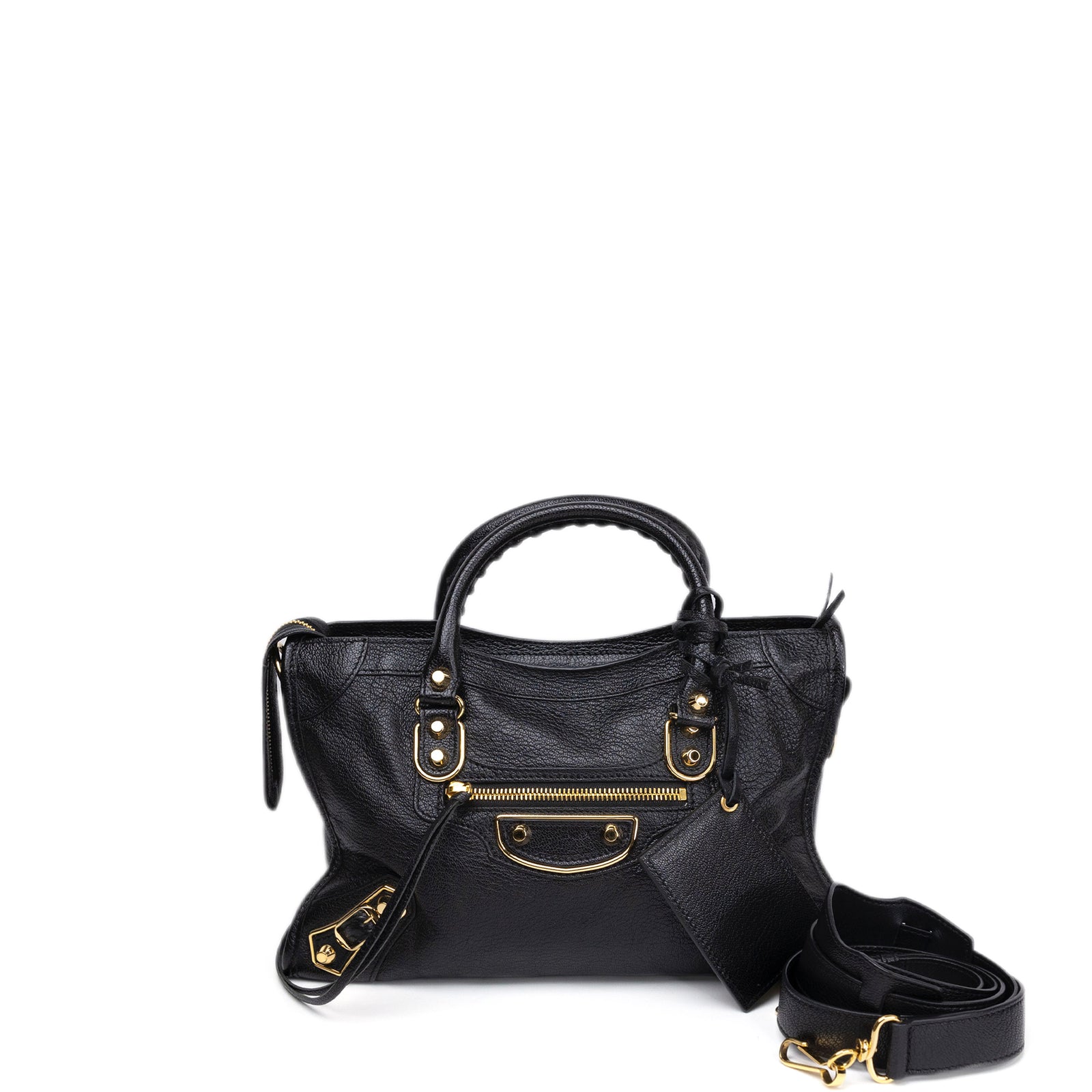 BALENCIAGA METALLIC EDG CITY S BAG BLACK GHW