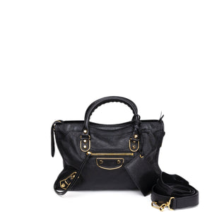 BALENCIAGA METALLIC EDG CITY S BAG BLACK GHW