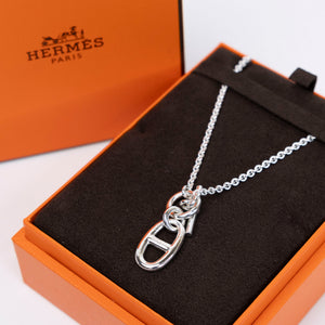 HERMES CHAINE D'ANCRE AMULETTE SILVER NECKLACE