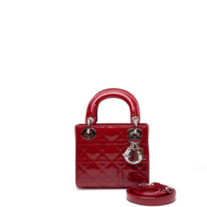 CHRISTAIN DIOR MINI LADY DIOR PATENT RED SHW
