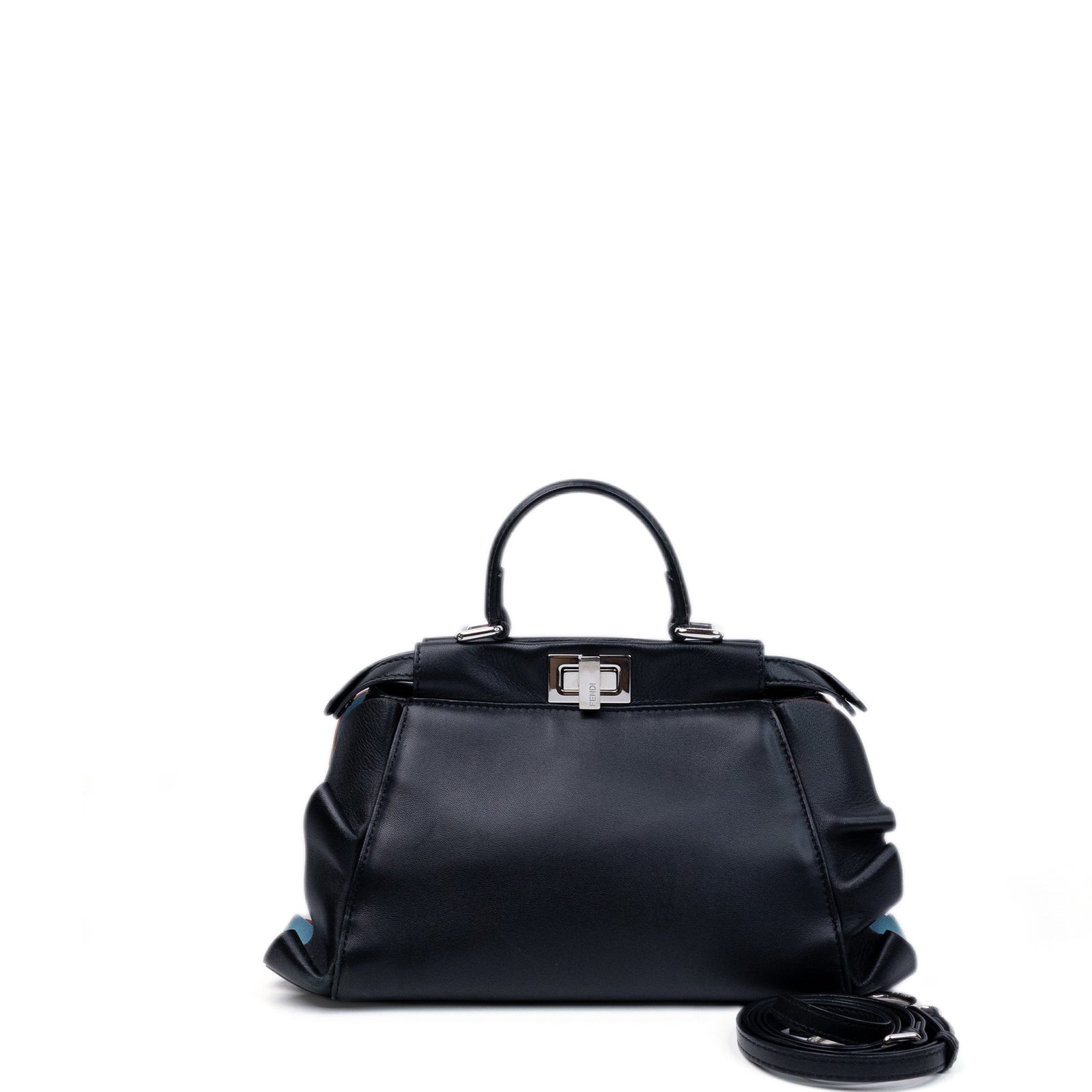 FENDI NAPPA WAVES BI-COLOR MINI PEEKABOO LAMBSKIN SHW