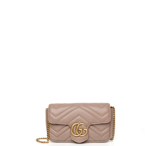 GUCCI MARMONT SMALL SHOULDER BAG BEIGE LEATHER GHW