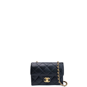 CHANEL 26C MINI FLAP BAG BLACK CAVIAR GHW (MICROCHIP)
