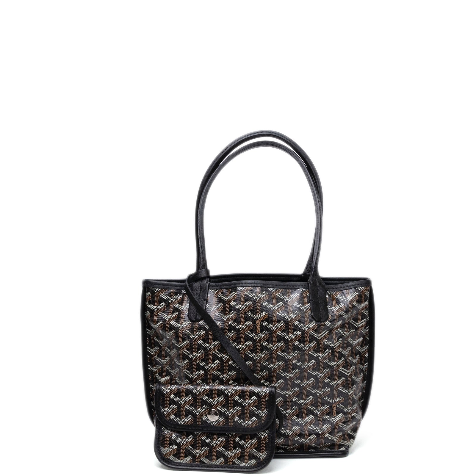 GOYARD MINI ANJOU TOTE BLACK GOYARDINE CANVAS / LEATHER SHW