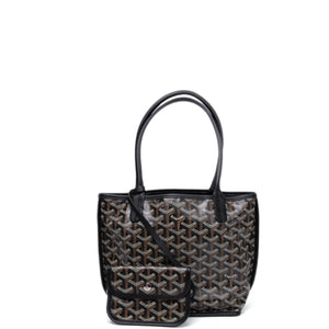 GOYARD MINI ANJOU TOTE BLACK GOYARDINE CANVAS / LEATHER SHW