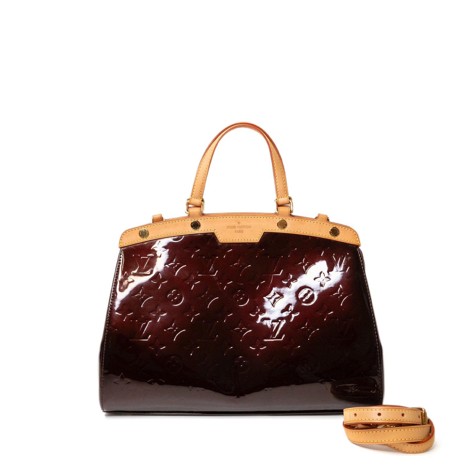 LOUIS VUITTON VERNIS BREA MM BAG MONOGRAM PATENT AMARANTE GHW