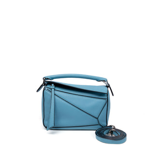 LOEWE MINI PUZZLE BAG CALFSKIN LIGHT BLUE SHW