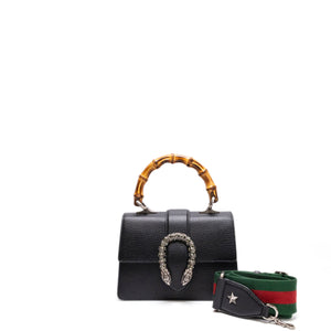 GUCCI BAMBOO 1947 DIONYSUS TOP HANDLE BAG BLACK SHW