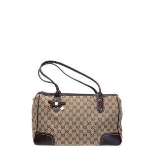 GUCCI GG CANVAS PRINCY TOTE BAG BEIGE GHW