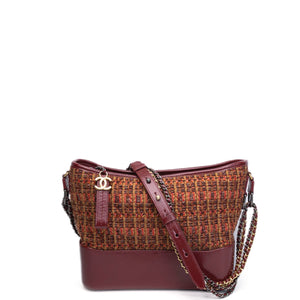 CHANEL LARGE GABRIELLE HOBO BAG TWEED / CALFSKIN RED / MULTICOLOUR HARDWARE