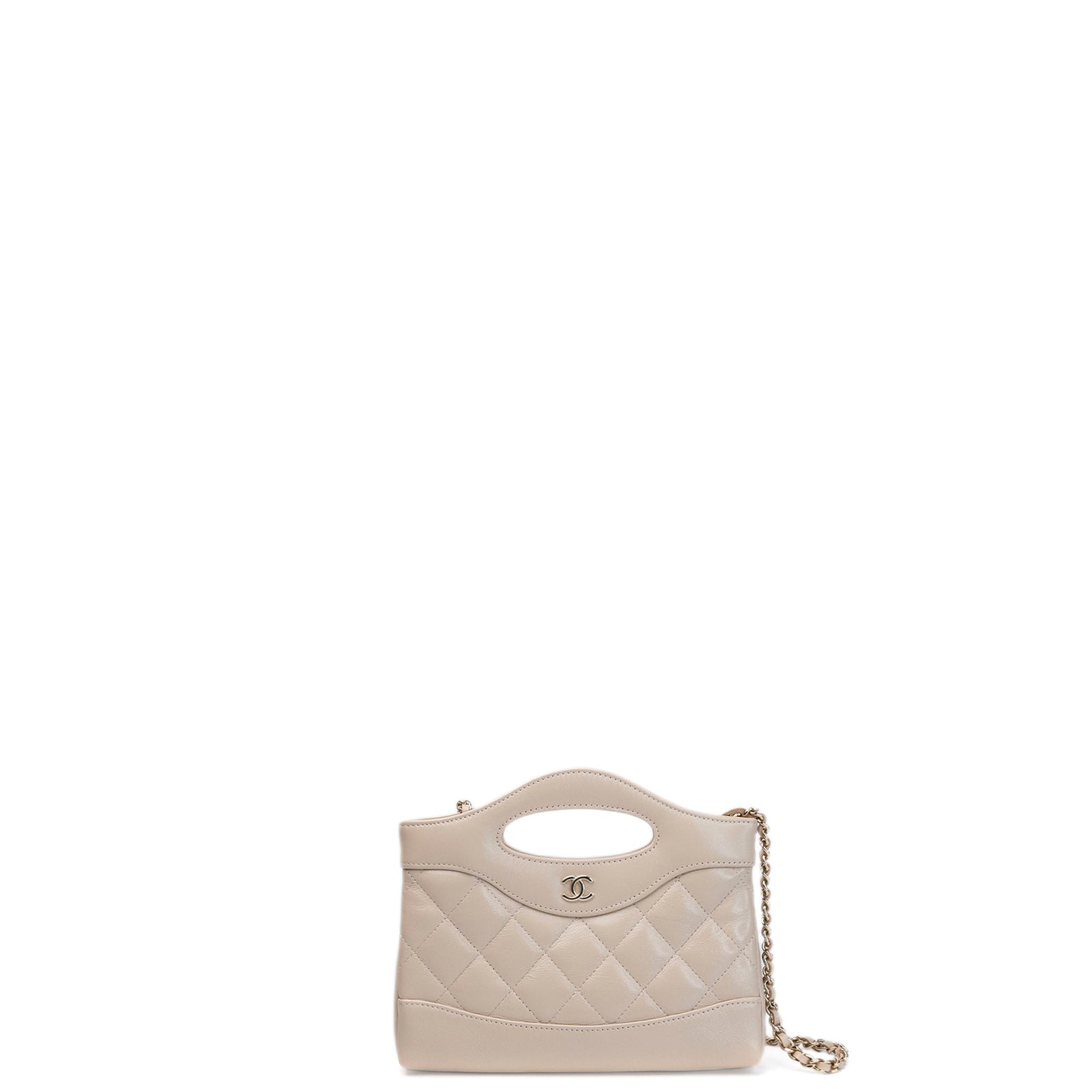 CHANEL 31 BAG NANO BEIGE LAMBSKIN LGHW