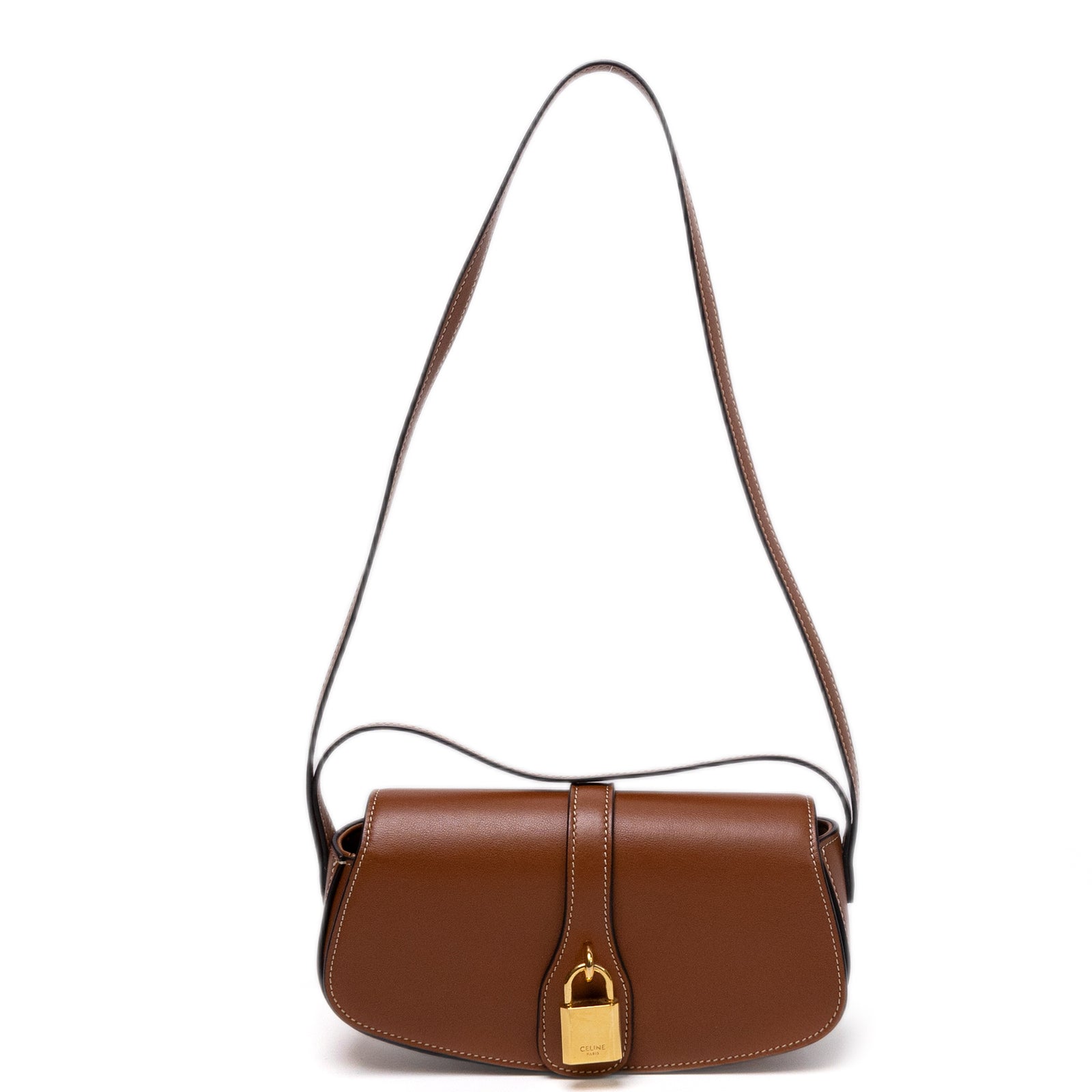 CELINE CLUTCH ON STRAP TABOU CALFSKIN TAN GHW