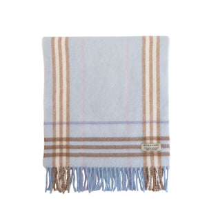BURBERRY BLUE WOOL / CASHMERE SCARF