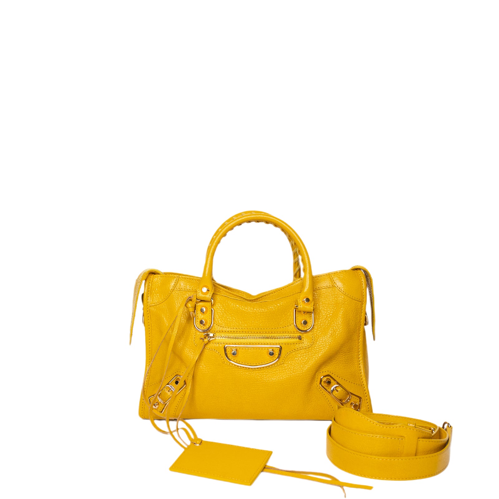 BALENCIAGA SMALL CLASSIC CITY CROSSBODY BAG YELLOW GHW