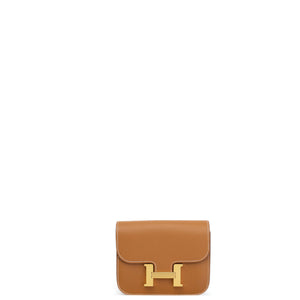 HERMES CONSTANCE SLIM EPSOM GOLD GHW STAMP W