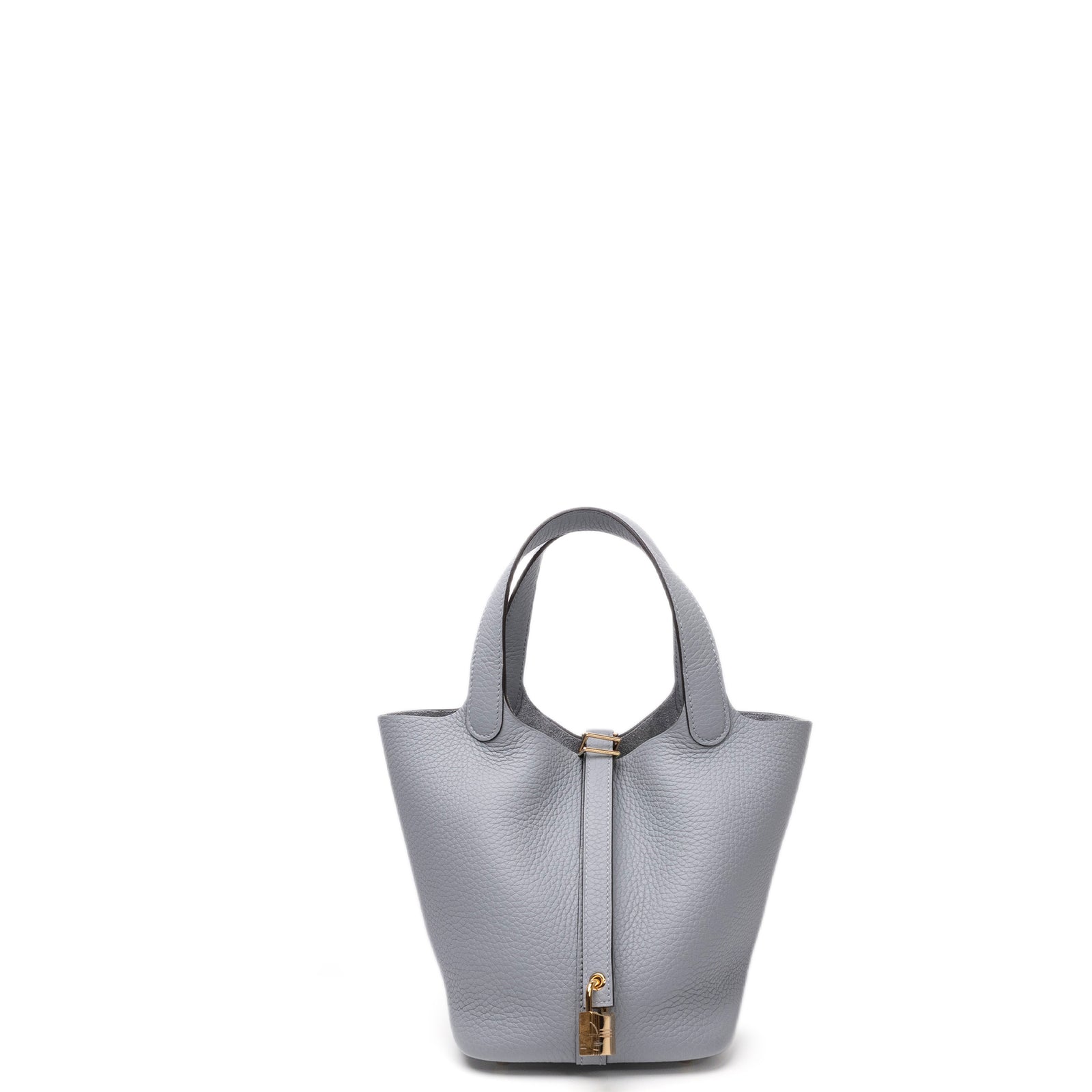 HERMES PICOTIN LOCK 18 GRIS PANTIN CLEMENCE LEATHER GHW STAMP K