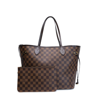 LOUIS VUITTON NEVERFULL MM DAMIER EBENE CANVAS GHW