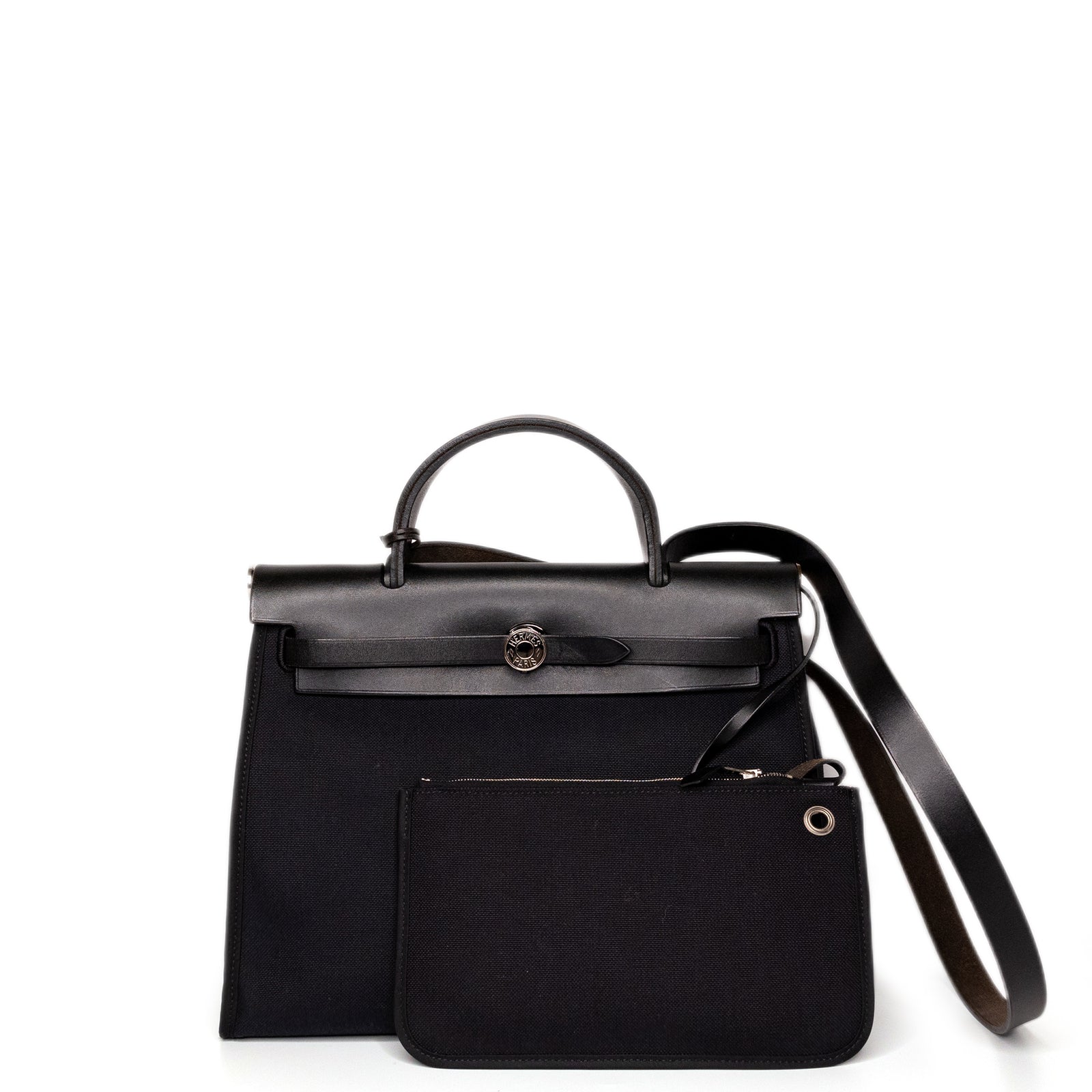 HERMES HERBAG 31 BLACK SHW STAMP T