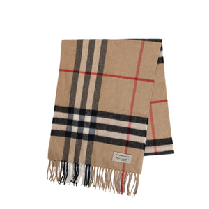BURBERRY CHECK CASHMERE SCARF BEIGE