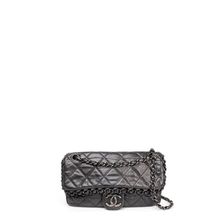CHANEL MEDIUM CHAIN ME FLAP BAG GREY QUILTED CALFSKIN SHW