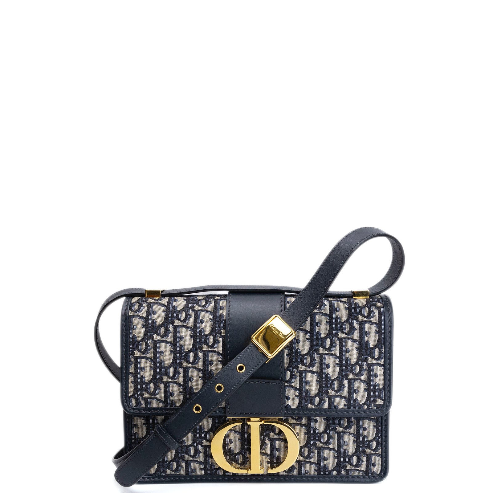 CHRISTIAN DIOR 30 MONTAIGNE BAG BLUE OBLIQUE JACQUARD GHW
