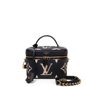 LOUIS VUITTON VANITY PM BLACK/BEIGE CALFSKIN GHW (MICROCHIP)