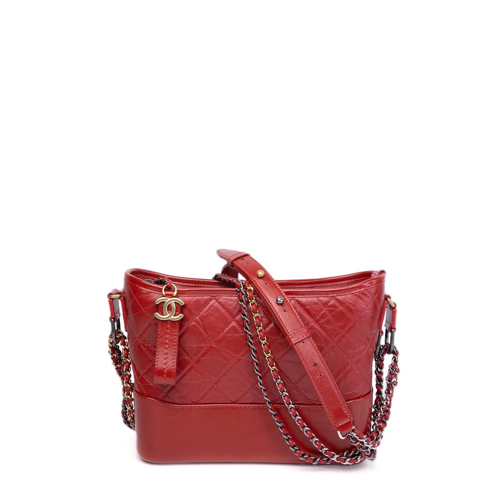 CHANEL MEDIUM GABRIELLE HOBO BAG CALFSKIN RED MULTICOLOUR HARDWARE