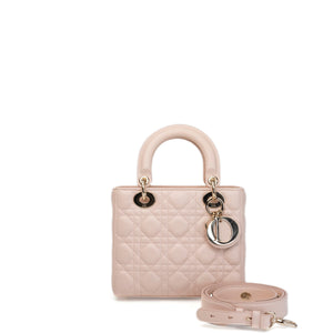 CHRISTIAN DIOR SMALL LADY DIOR LIGHT PINK LAMBSKIN GHW