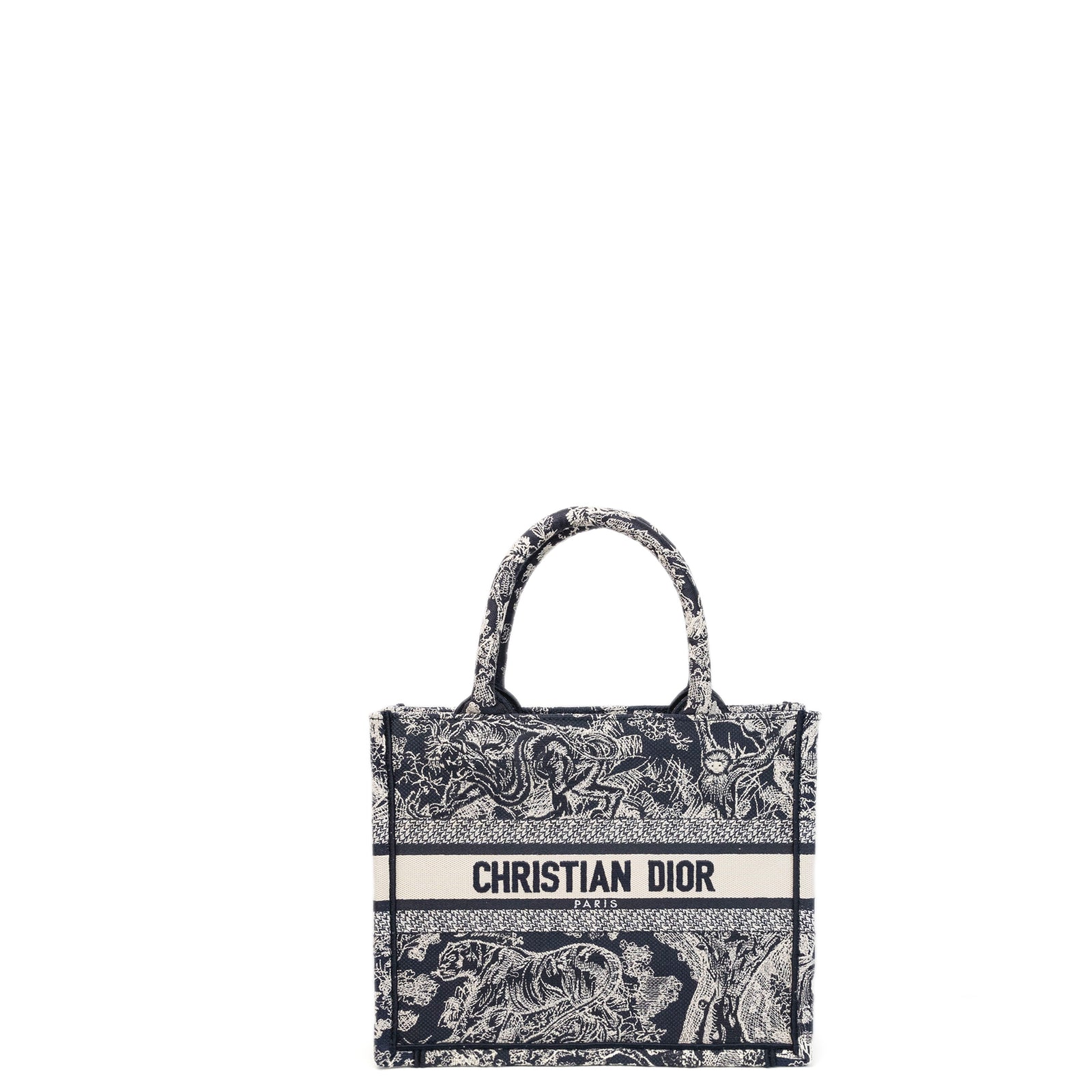 CHRISTIAN DIOR SMALL BOOK TOTE BLUE TOILE DE JOUY EMBROIDERY