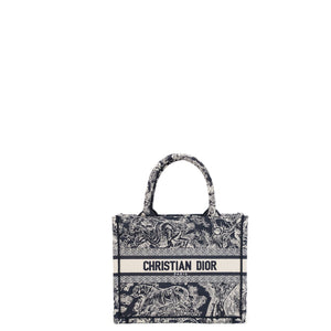 CHRISTIAN DIOR SMALL BOOK TOTE BLUE TOILE DE JOUY EMBROIDERY