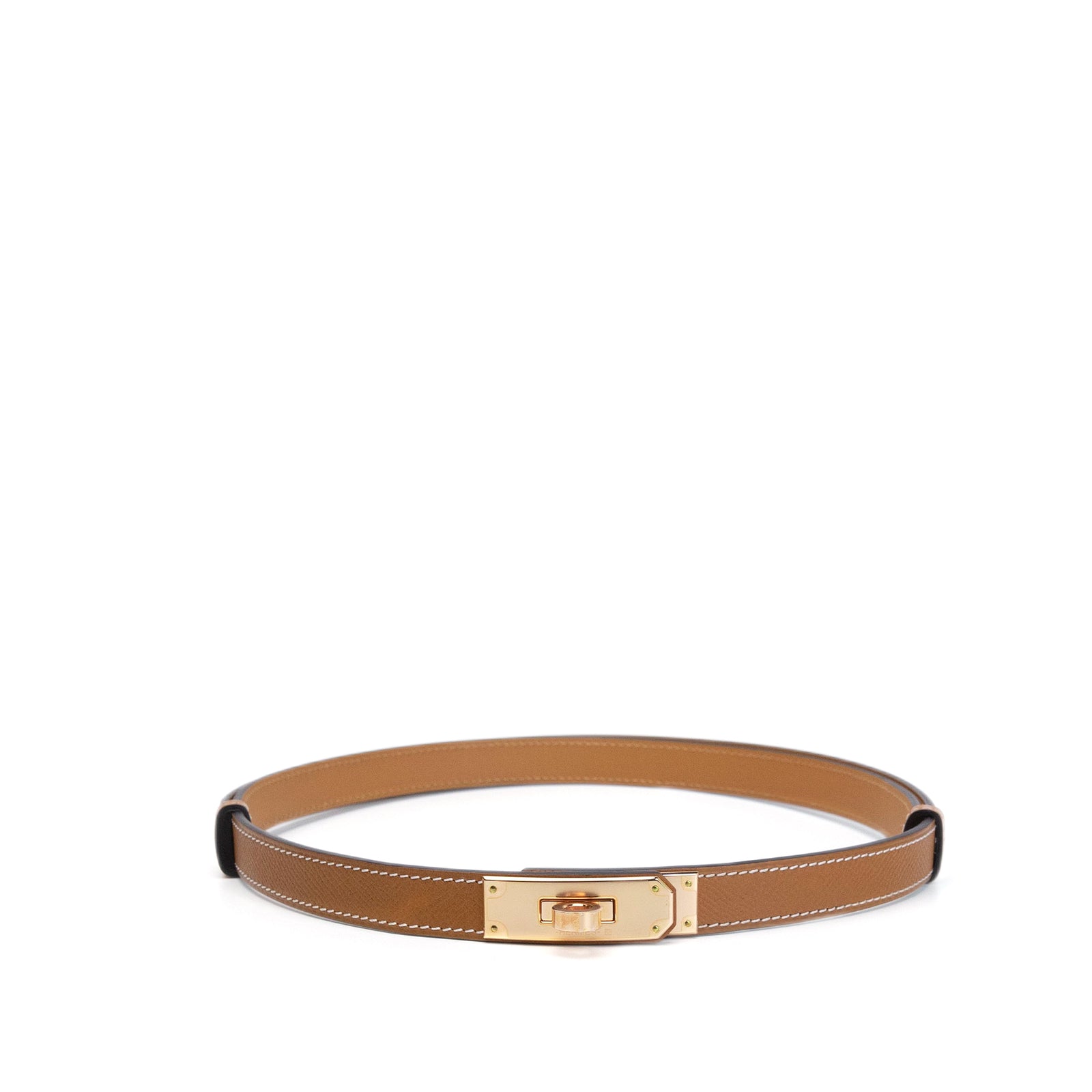 HERMES KELLY 18 BELT GOLD GHW STAMP W