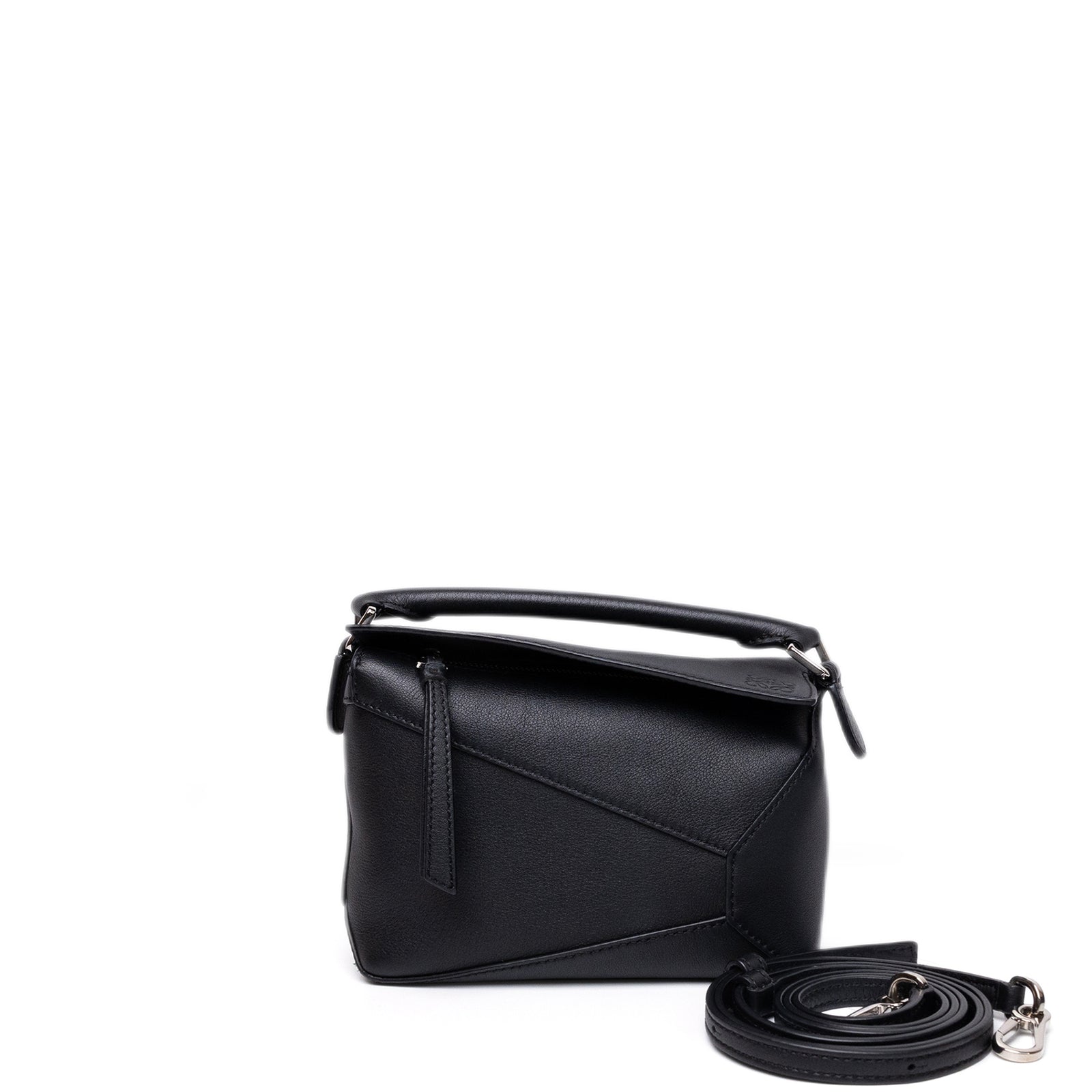 LOEWE MINI PUZZLE BLACK CALFSKIN LEATHER SHW