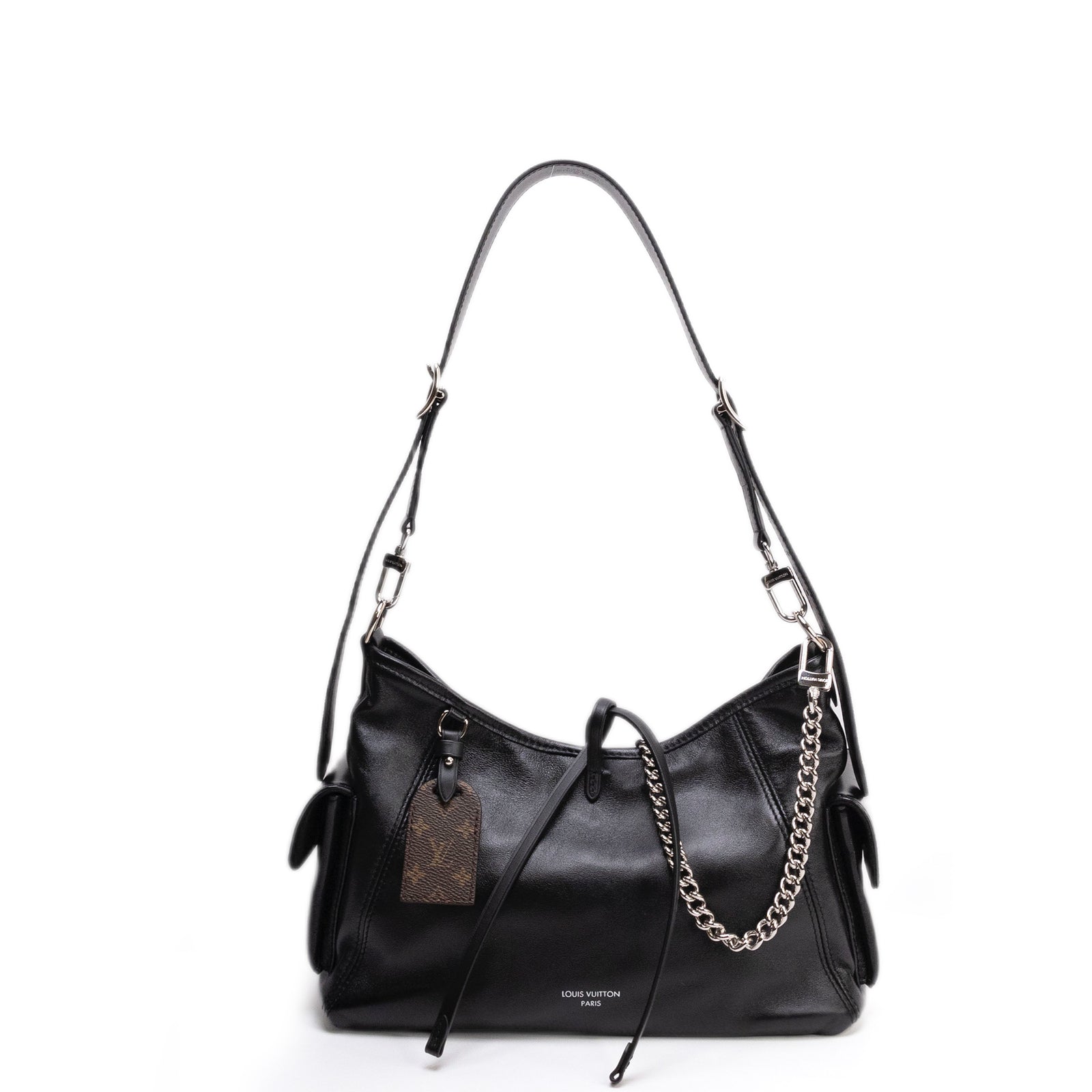 LOUIS VUITTON CARRYALL CARGO VIBE PM BLACK LAMBSKIN LEATHER SHW