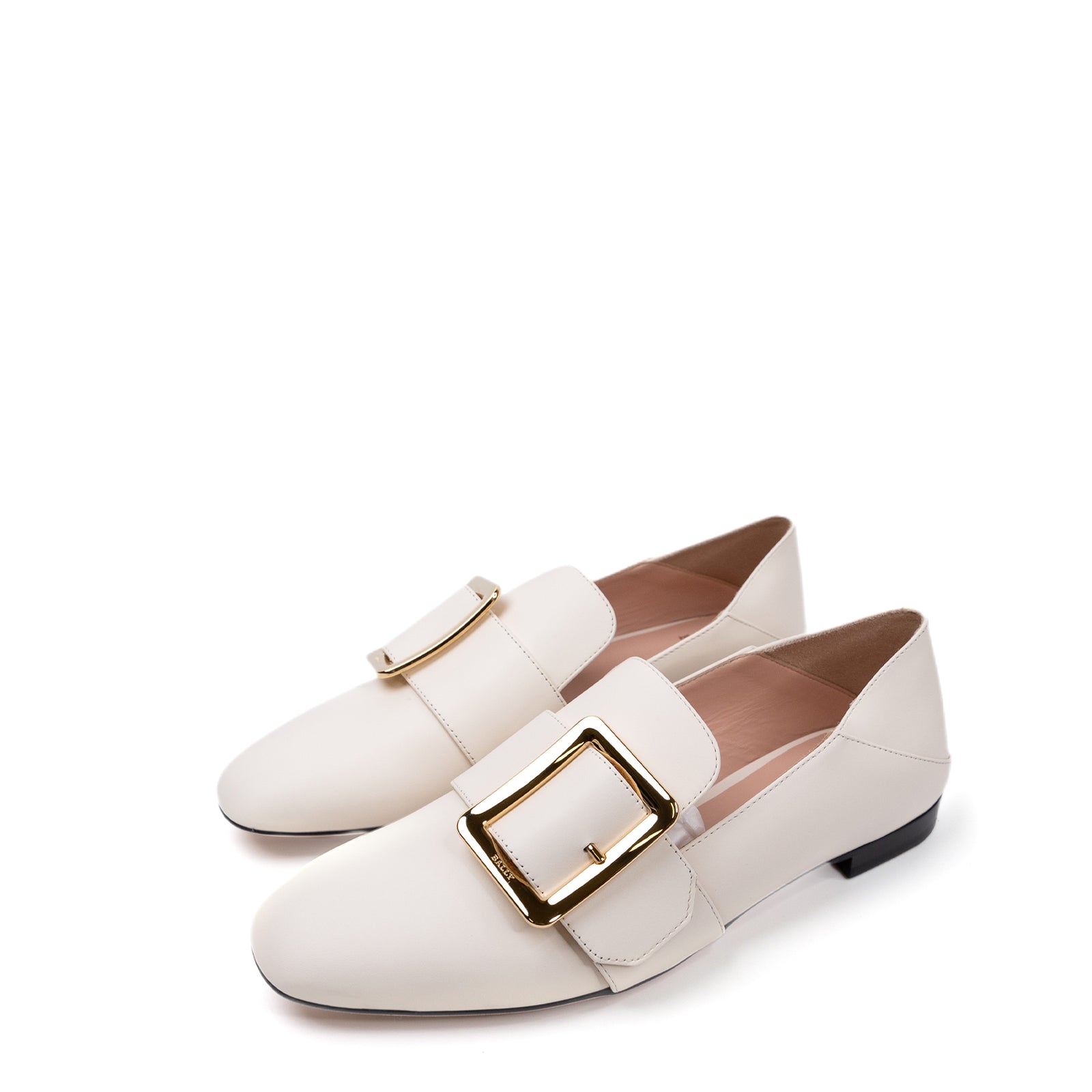BALLY JANELLE BB WHITE  LEATHER FLATS SIZE 37.5