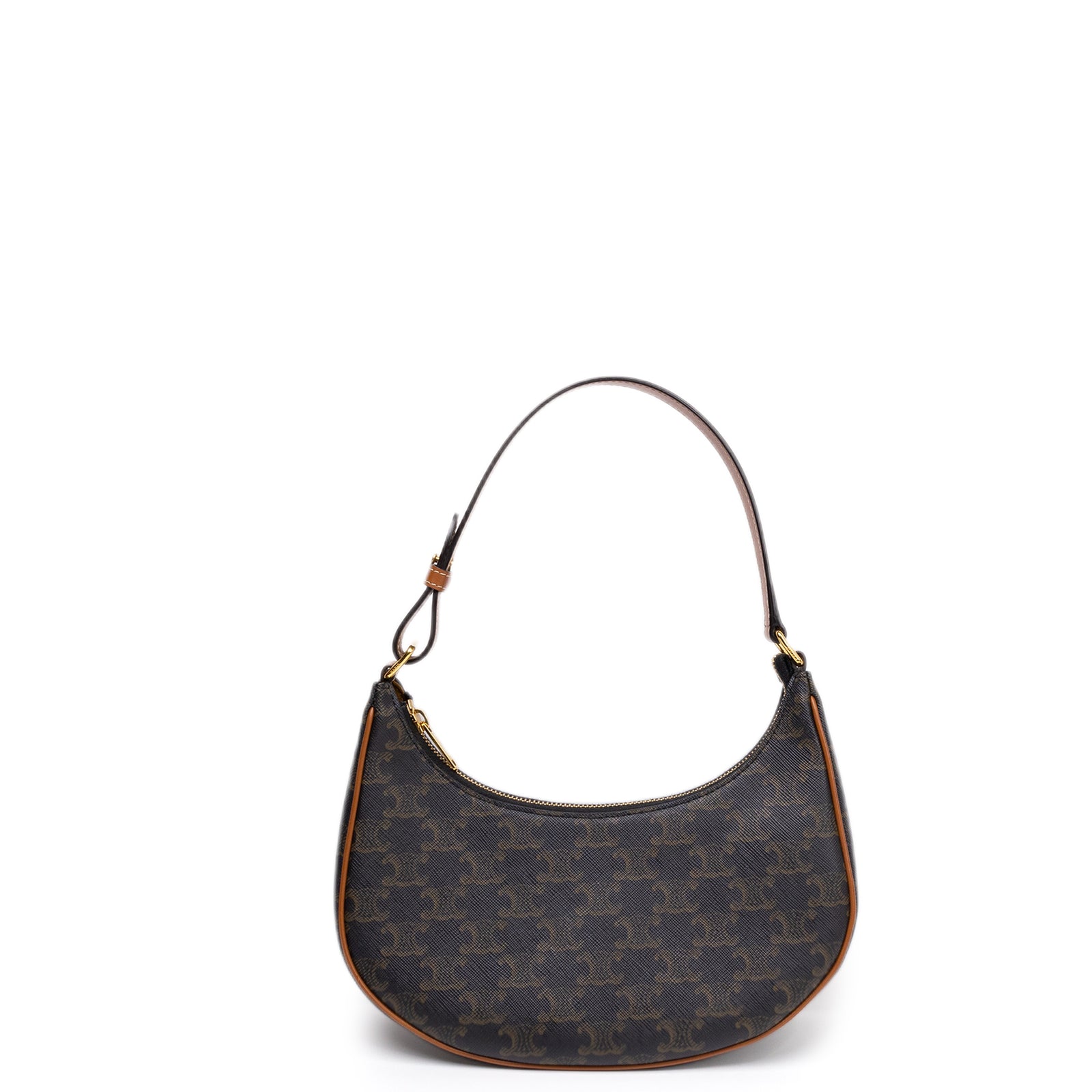 CELINE MEDIUM AVA BAG TRIOMPHE CANVAS / CALFSKIN BROWN GHW
