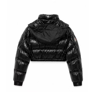 MONCLER GRENOBLE JOCELME CROPPED DOWN JACKET BLACK SIZE 2