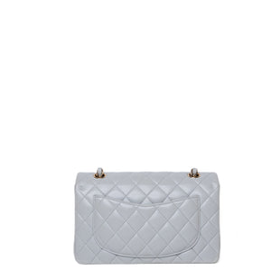 CHANEL SMALL CLASSIC DOUBLE FLAP LIGHT GREY LAMBSKIN LGHW
