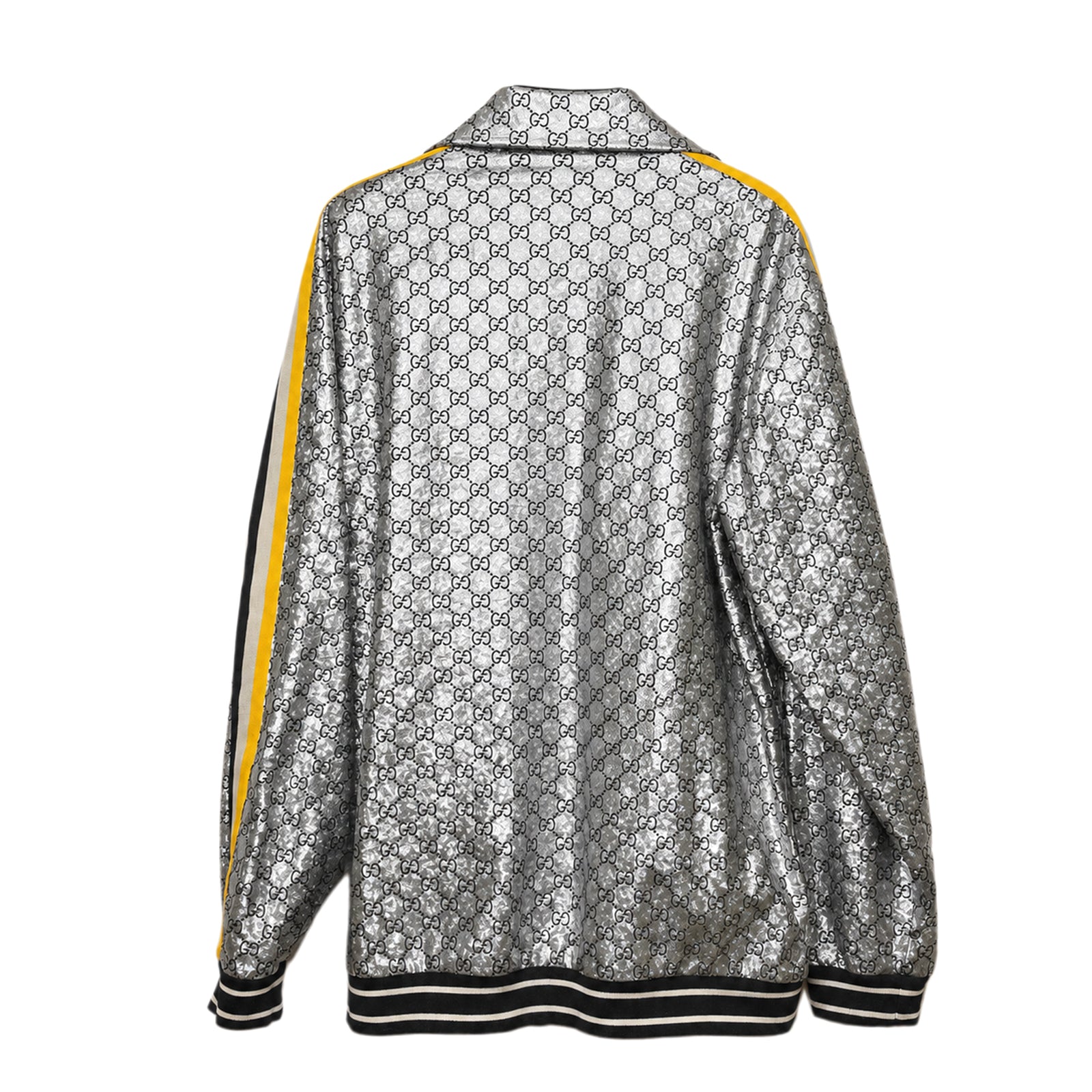 GUCCI GG LAMINATED TRACK JACKET SILVER