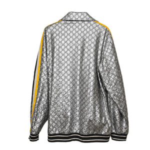 GUCCI GG LAMINATED TRACK JACKET SILVER