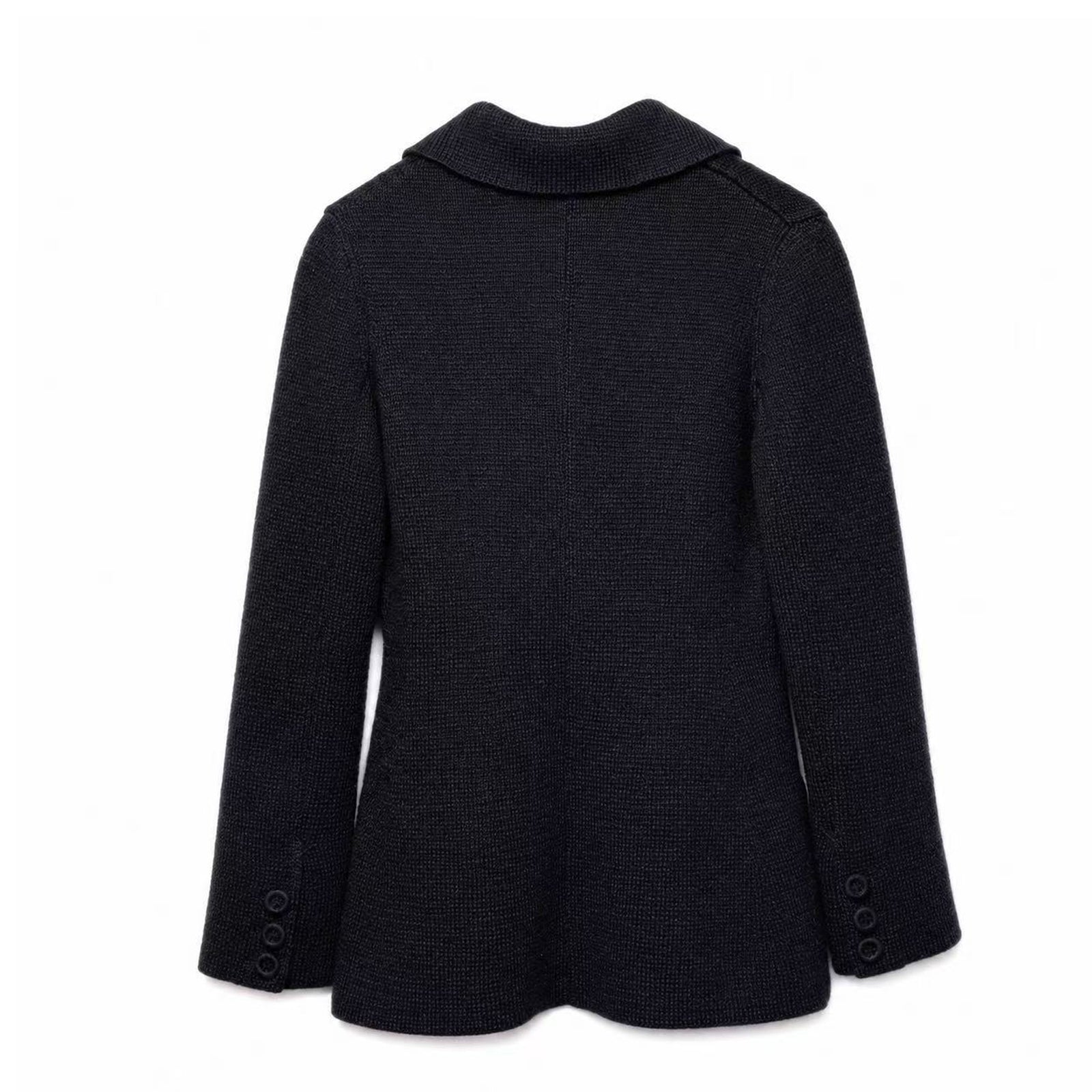 CHRISTIAN DIOR 30 MONTAIGNE KNIT WOOL DOUBLE BREASTED BAR JACKET BLACK SIZE 4