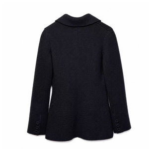 CHRISTIAN DIOR 30 MONTAIGNE KNIT WOOL DOUBLE BREASTED BAR JACKET BLACK SIZE 4