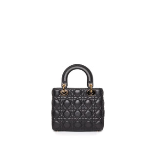 CHRISTIAN DIOR MY ABC DIOR SMALL LADY DIOR LAMBSKIN DARK GREY GHW