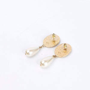 CHANEL PEARL DROP EARRINGS WITH CRYSTALS GHW