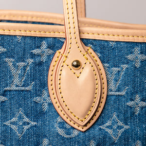 LOUIS VUITTON NEVERFULL MM DENIM MONOGRAM CANVAS GHW