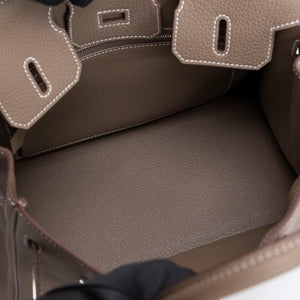 HERMES BIRKIN 25 ETOUPE TOGO LEATHER SHW STAMP K
