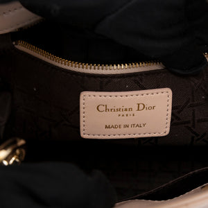 CHRISTIAN DIOR SMALL LADY DIOR LIGHT PINK LAMBSKIN GHW